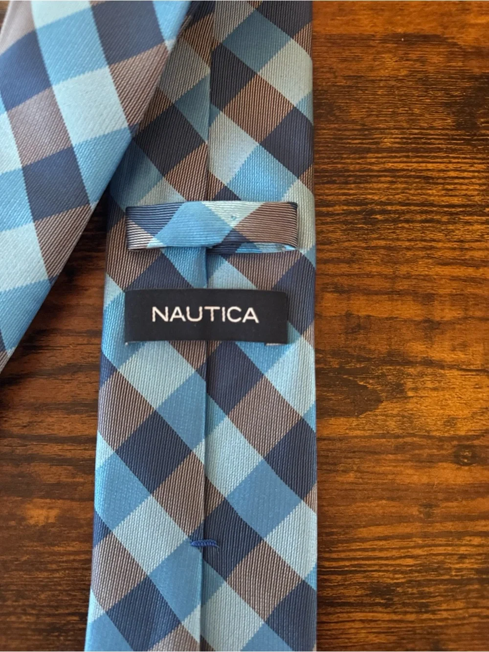 Nautica Blue Plaid Men's Tie